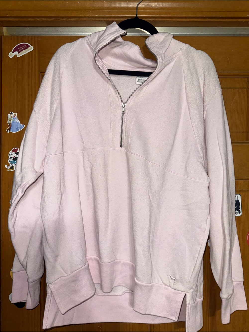 PINK Victoria's Secret Light Pink Half-Zip Sweater